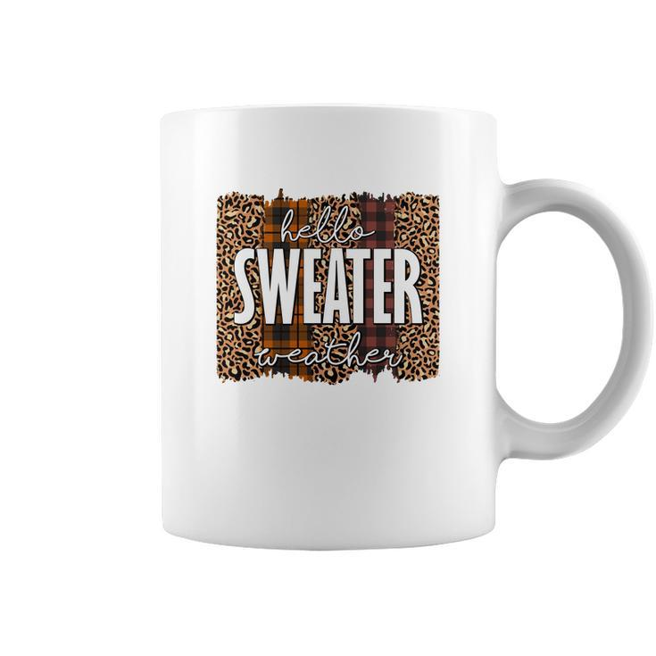 Vintage Autumn Hello Sweater Weather Coffee Mug