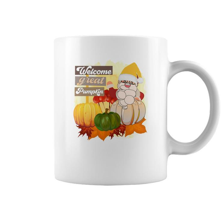 Welcome Great Pumpkin Fall Season Santas Coffee Mug