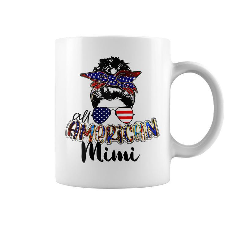 Womens All American Mimi Messy Bun 4Th Of July Independence Day  Coffee Mug