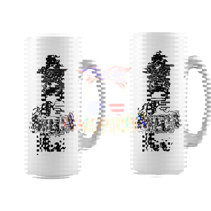 Womens All American Mimi Messy Bun 4Th Of July Independence Day  Coffee Mug