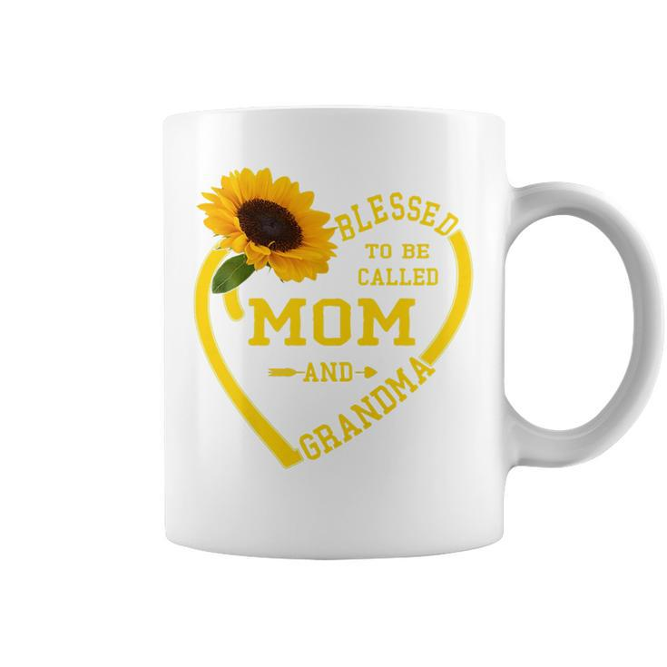 Womens Blessed To Be Called Mom And Grandma Mothers Day Sunflower   Coffee Mug