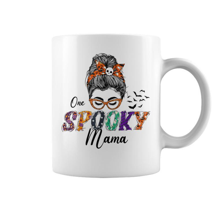 Womens Halloween One Spooky Mama Family Matching Costume  Coffee Mug