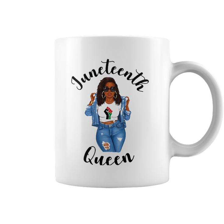 Womens Juneteenth Queen Dreadlocks Girl Black Natural Hair Style Coffee Mug