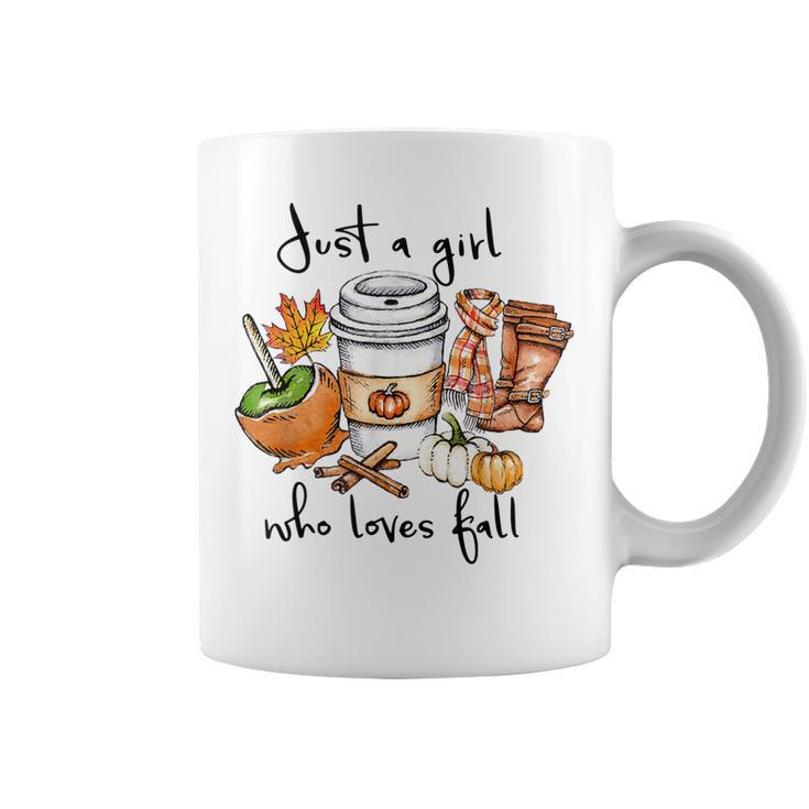Womens Just A Girl Who Loves Fall Pumpin Spice Latte Autumn  Coffee Mug