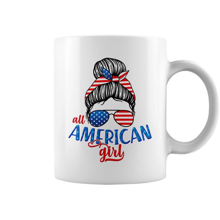 Cute All American Girl Usa Flag Coffee Mug