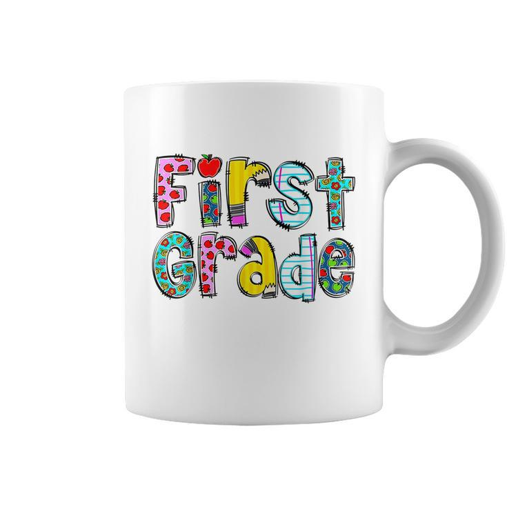 First Grade Girls Boys Teacher Team 1St Grade Squad Boy Girl Graphic Design Printed Casual Daily Basic Coffee Mug