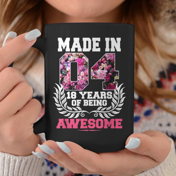 18Th Birthday Gift N Girl Born In 2004 Floral 18 Year Old Coffee Mug Personalized Gifts