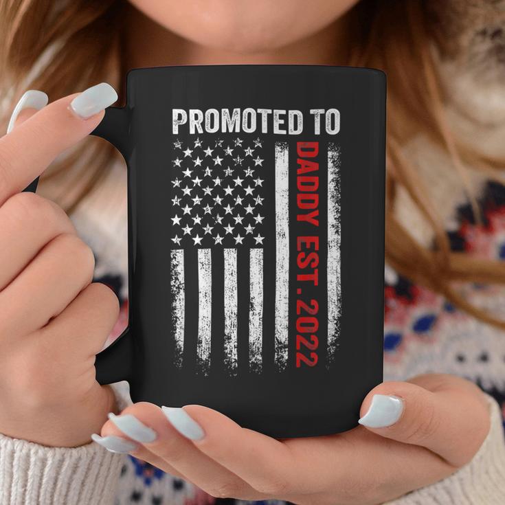 Firefighter Red Line Promoted To Daddy 2022 Firefighter Dad Coffee Mug