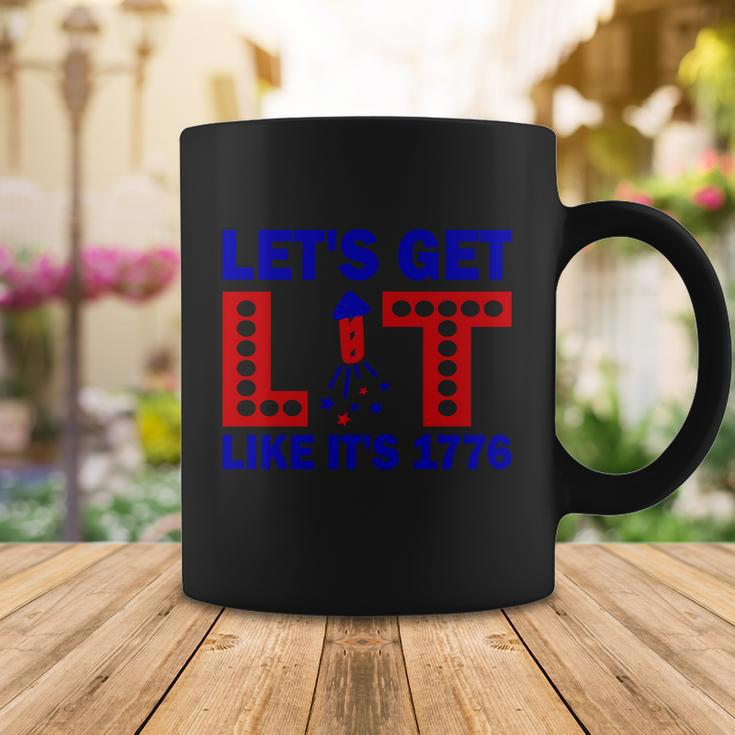 4Th Of July Lets Get Lit Fire Work Proud American Coffee Mug Unique Gifts
