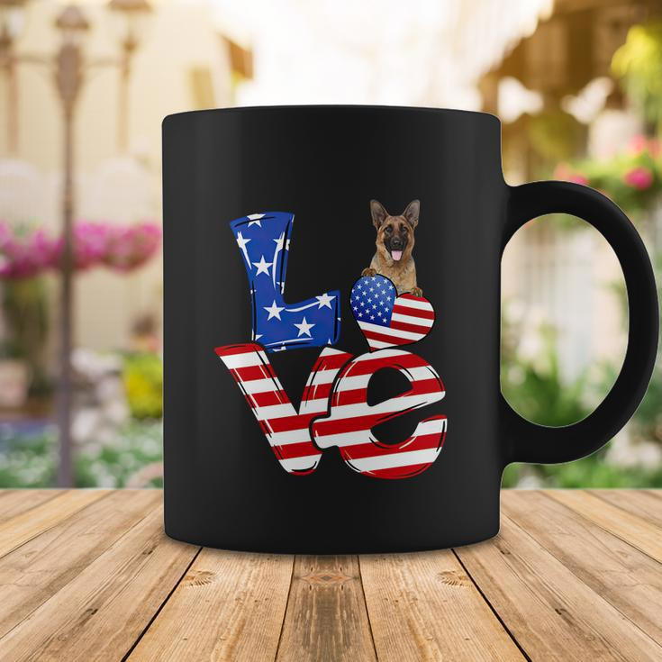 4Th Of July Patriotic Love German Shepherd American Flag Gift Coffee Mug Unique Gifts