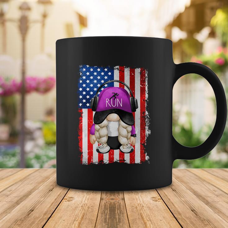 4Th Of July Running Gnome For Women Patriotic American Flag Gift Coffee Mug Unique Gifts