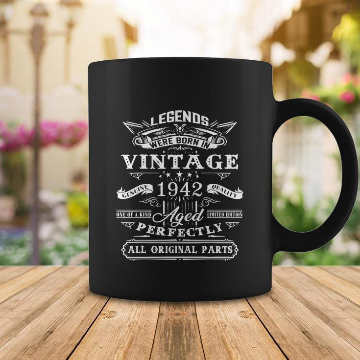 80Nd Birthday Vintage Tee For Legends Born 1942 80 Yrs Old Coffee Mug Unique Gifts
