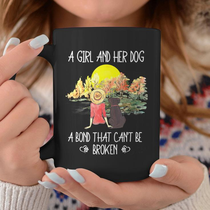 A Girl And Her Dog A Bond That Cant Be Broken Cute Graphic Design Printed Casual Daily Basic Coffee Mug Personalized Gifts