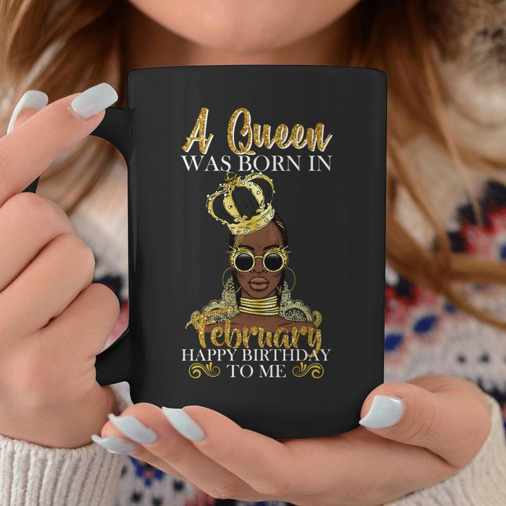 A Queen Was Born In February Happy Birthday Graphic Design Printed Casual Daily Basic Coffee Mug Personalized Gifts