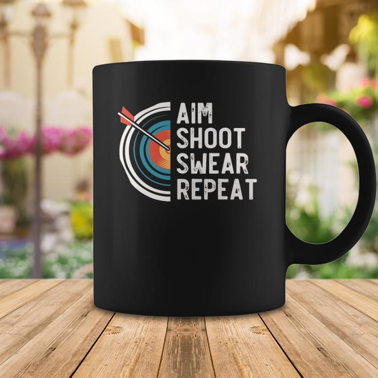 Aim Shoot Swear Repeat &8211 Archery Coffee Mug Unique Gifts