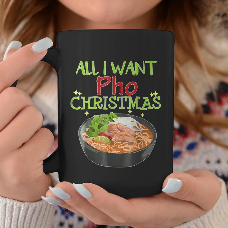 All I Want Pho Christmas Vietnamese Cuisine Bowl Noodles Graphic Design Printed Casual Daily Basic Coffee Mug Personalized Gifts