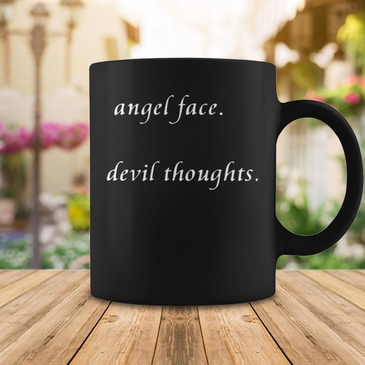 Angel Face Devil Thoughts Coffee Mug Funny Gifts