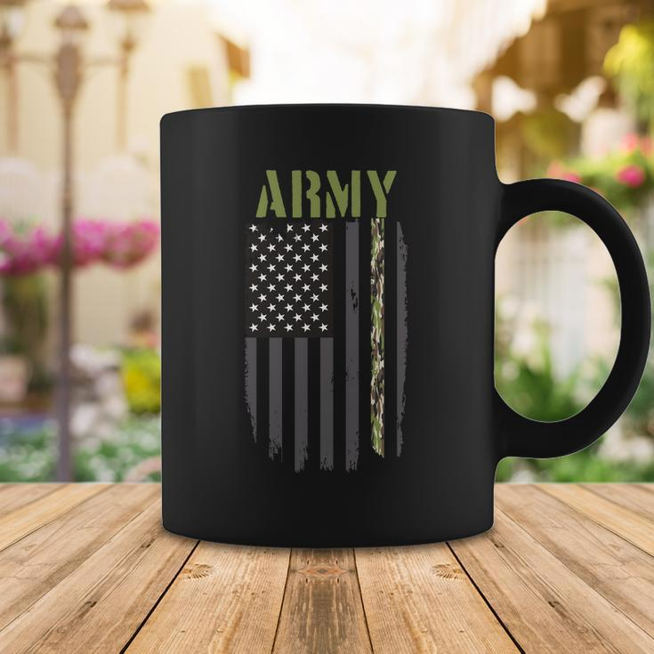 Army Veteran Thin Camo Line Flag Tshirt Coffee Mug Unique Gifts