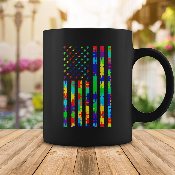 Autism Awareness Colorful Puzzle Flag Coffee Mug Unique Gifts