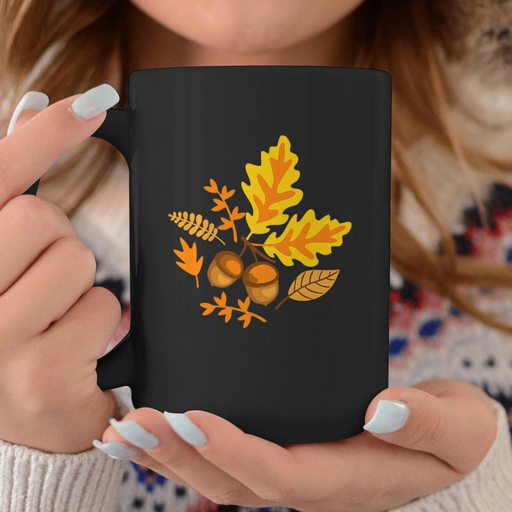 Autumn Leaves And Acorns Fall For Thanksgiving Cute Graphic Design Printed Casual Daily Basic Coffee Mug Personalized Gifts