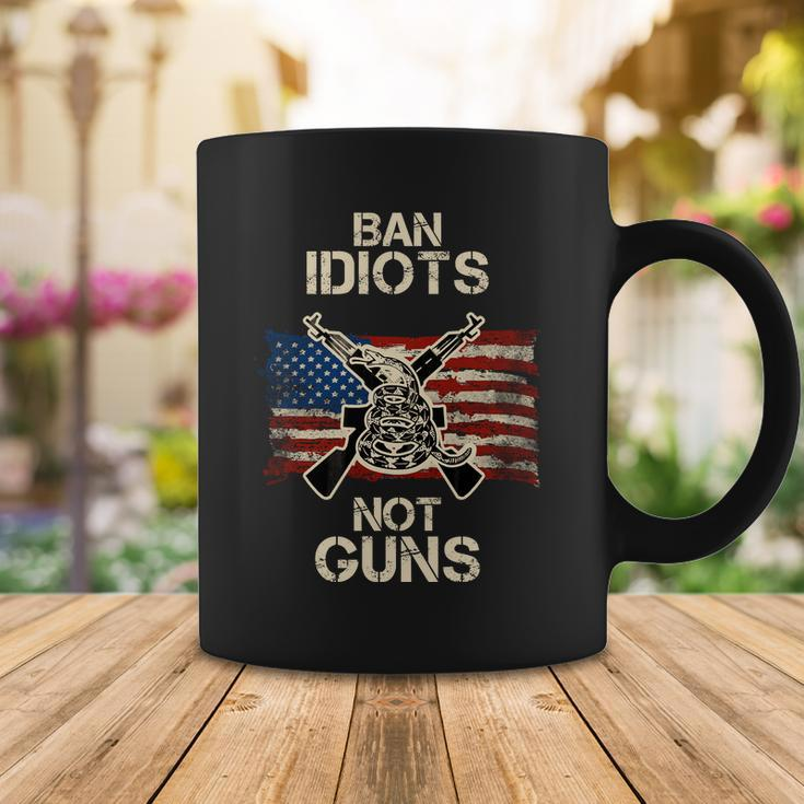 Ban Guns Not Idiots Pro American Gun Rights Flag Coffee Mug Unique Gifts