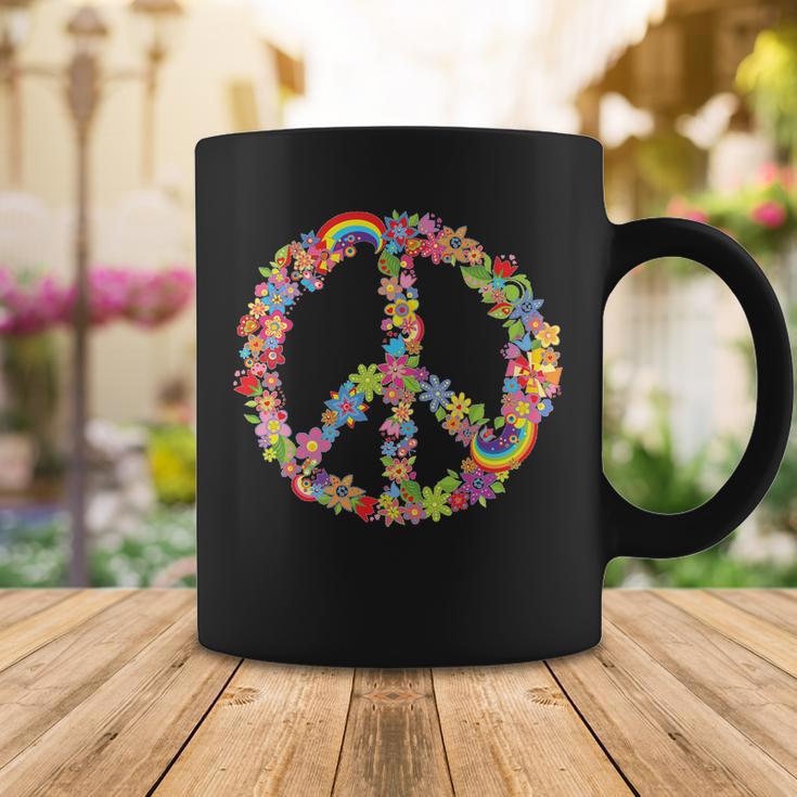 Beautiful Flower Peace Sign Coffee Mug Unique Gifts