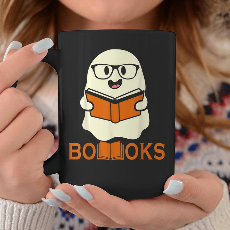 Booooks Ghost Boo Read Books Library Teacher Halloween Cute V3 Coffee Mug Personalized Gifts