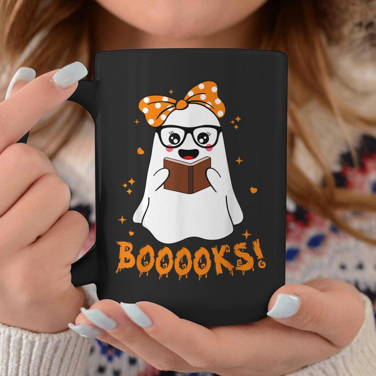 Booooks Ghost Funny Boo Read Books Lover Library Halloween Coffee Mug Personalized Gifts