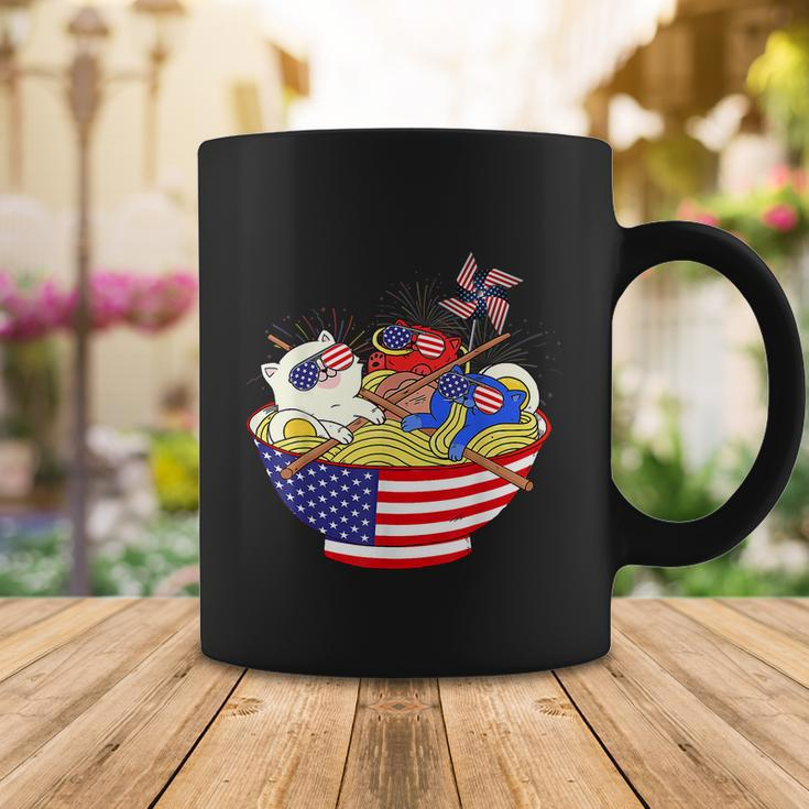 Cats Ramen Anime American Flag Funny 4Th Of July Cat Lovers Coffee Mug Unique Gifts