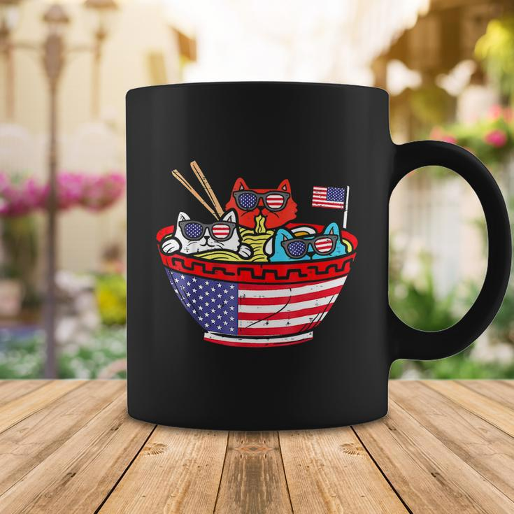 Cats Ramen Anime American Flag Usa Funny 4Th Of July Fourth Coffee Mug Unique Gifts