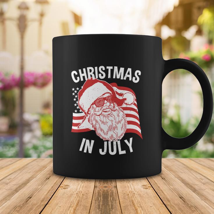 Christmas In July Retro Hipster Funny Santa 4Th Of July Coffee Mug Unique Gifts