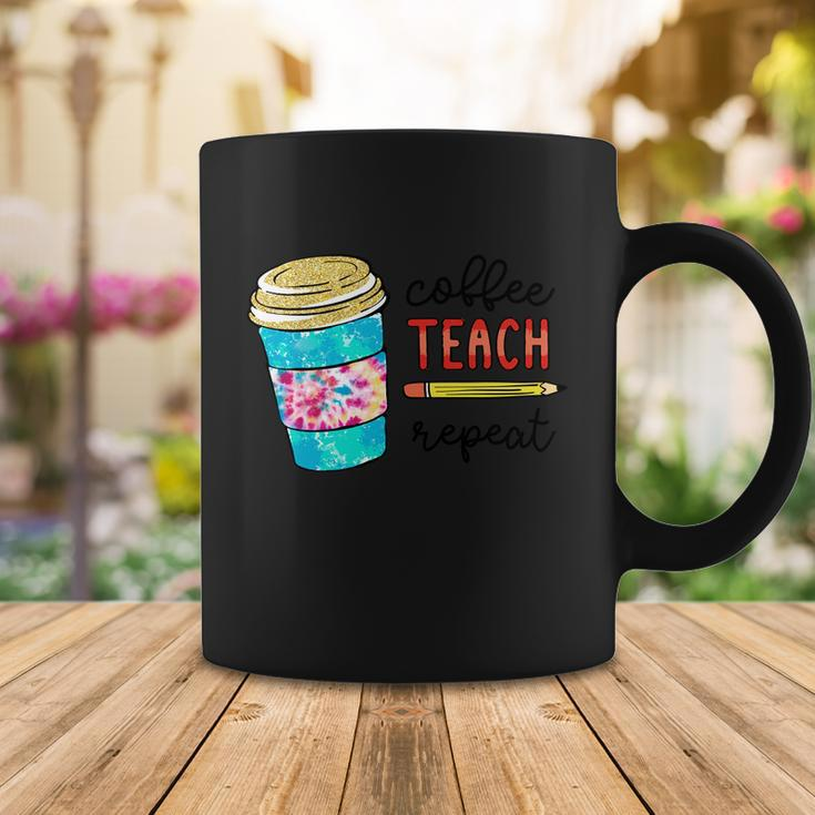 Coffee Teach Repeat Graphic Premium Tees For Teacher Unisex Coffee Mug Unique Gifts