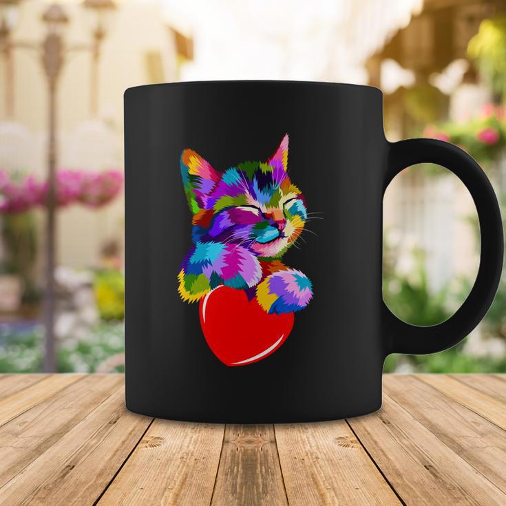 Colorful Cat Full Of Love Kitten Lovers Coffee Mug Unique Gifts