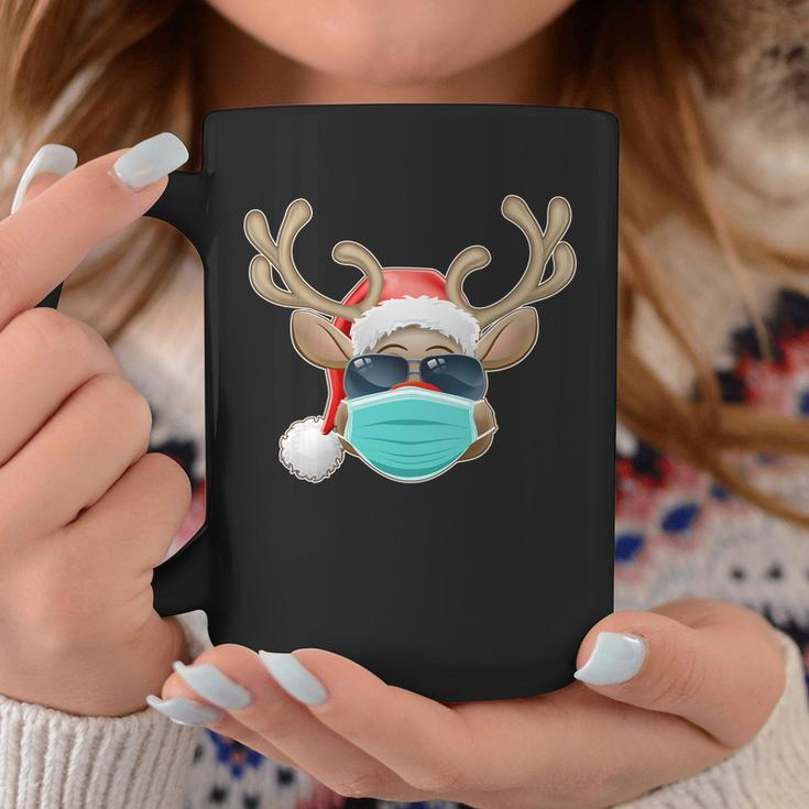 Cool Christmas Rudolph Red Nose Reindeer Mask 2020 Quarantined Graphic Design Printed Casual Daily Basic Coffee Mug Personalized Gifts
