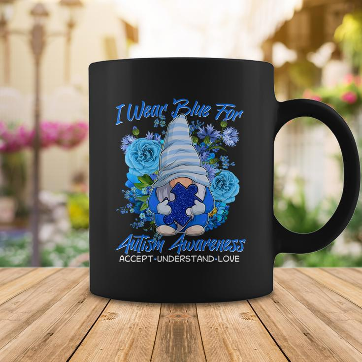 Cool I Wear Blue For Autism Awareness Accept Understand Love Flower Gnome Tshirt Coffee Mug Unique Gifts