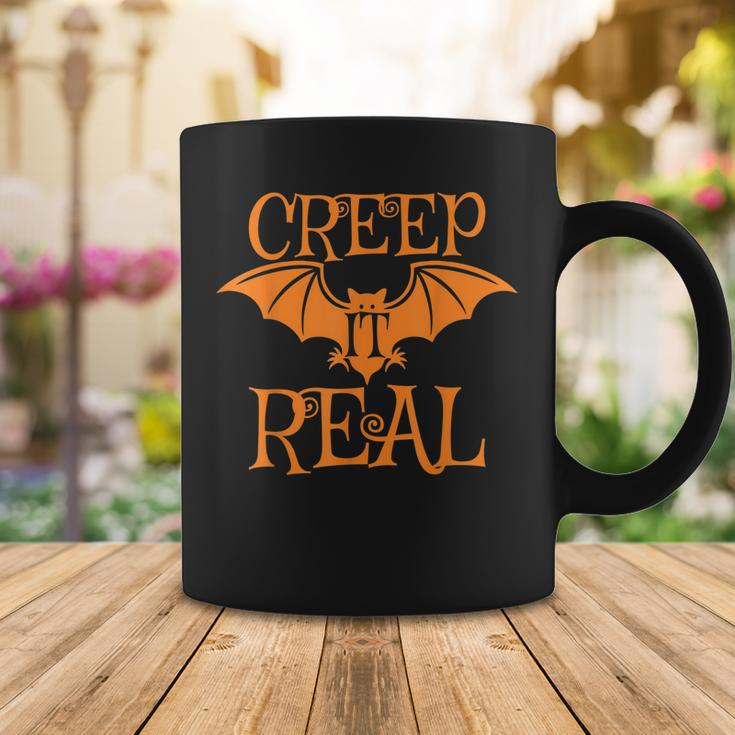 Creep It Real Halloween Bat Pumpkin Coffee Mug Funny Gifts