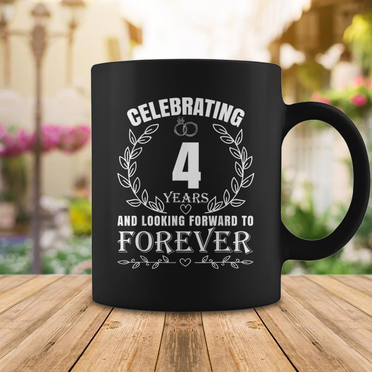 Cute 4Th Wedding Anniversary For Couples Married 4 Year Coffee Mug Funny Gifts