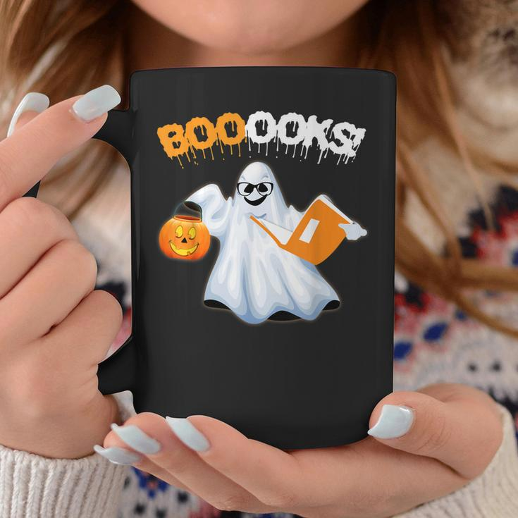 Cute Booooks Ghost Boo Read Books Library Teacher Halloween Coffee Mug Personalized Gifts