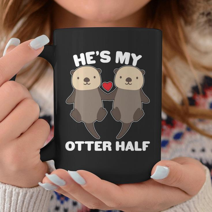Cute Hes My Otter Half Matching Couples Shirts Graphic Design Printed Casual Daily Basic Coffee Mug Personalized Gifts