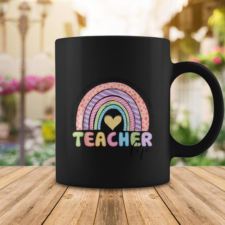 Cute Rainbow Teacher Life Teacher Last Day Of School Coffee Mug Unique Gifts