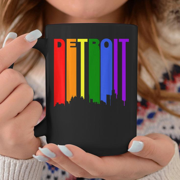 Detroit Michigan Rainbow Skyline Lgbt Gay Pride Coffee Mug Personalized Gifts