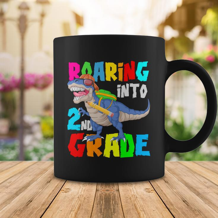 Dinosaur Roaring Into 2Nd Grade Coffee Mug Unique Gifts