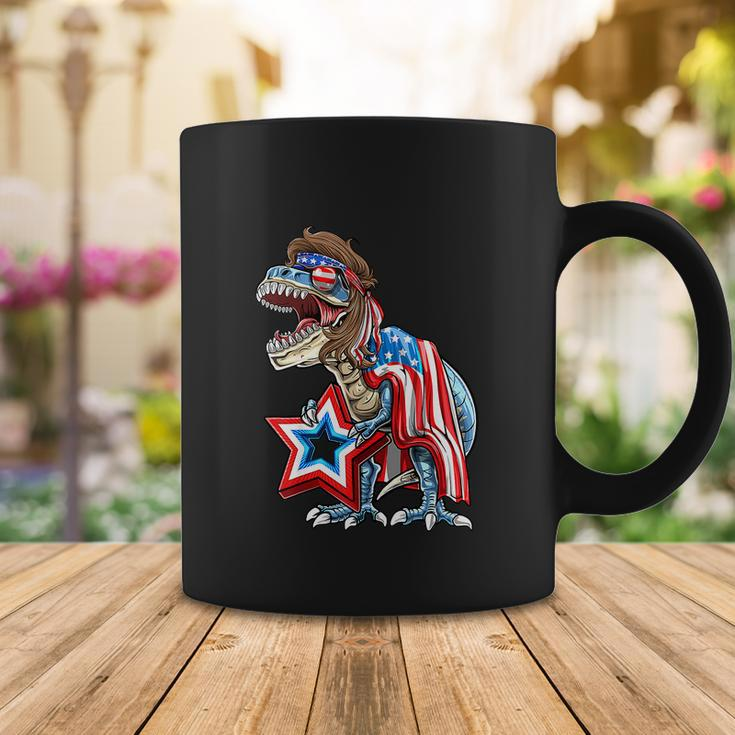 Dinosaur Trex Mullet Funny 4Th Of July Usa American Flag Coffee Mug Unique Gifts