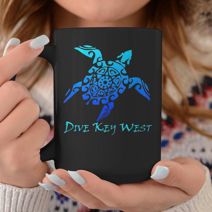 Dive Key West Vintage Tribal Turtle Scuba Vacation Gift Coffee Mug Personalized Gifts