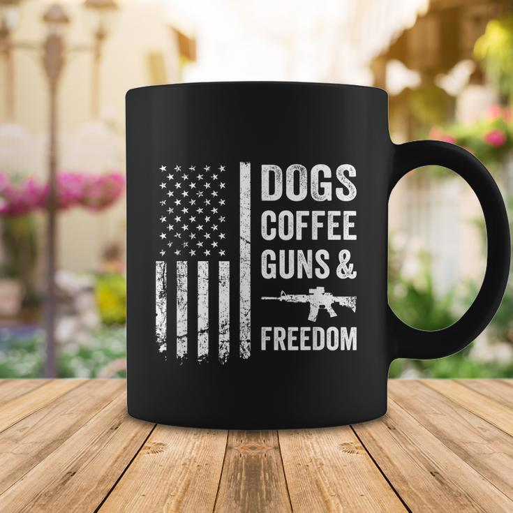 Dogs Coffee Guns & Freedom Funny Pro Gun American Flag Coffee Mug Unique Gifts