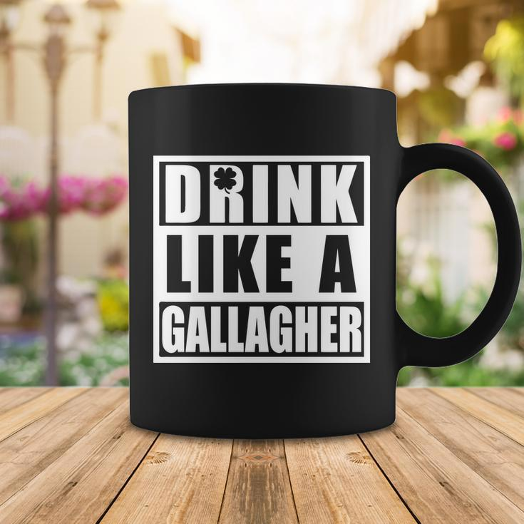 Drink Like A Gallagher Funny St Patricks Day Irish Clover Coffee Mug Unique Gifts