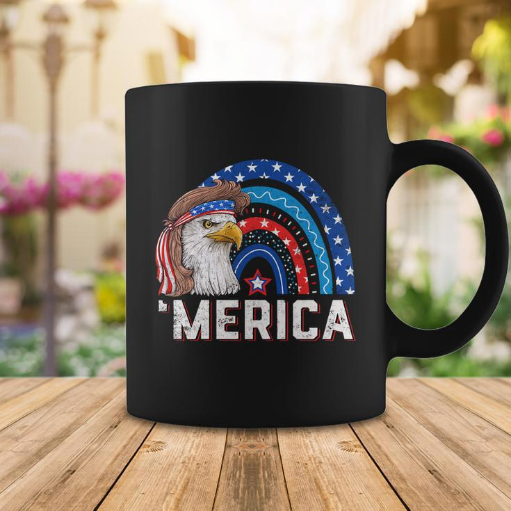 Eagle Mullet 4Th Of July Rainbow Usa American Flag Merica Gift Coffee Mug Unique Gifts