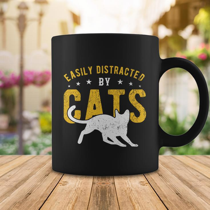 Easily Distracted By Cats Gift Coffee Mug Unique Gifts