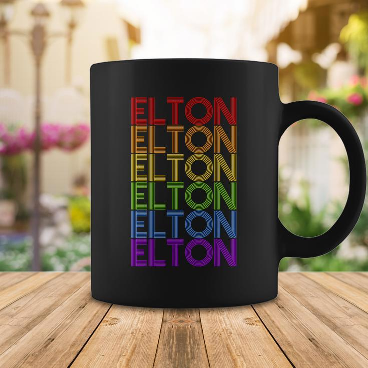 Elton Wordmark Pattern Retro Style Coffee Mug Unique Gifts