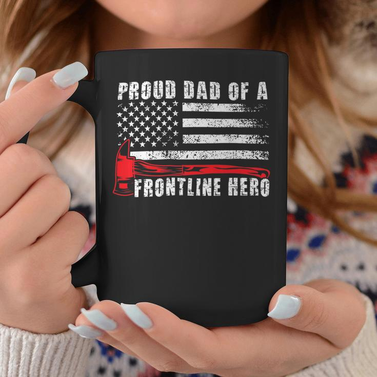 Firefighter Proud Dad Of A Hero Firefighter Father Fire Dad Coffee Mug Funny Gifts